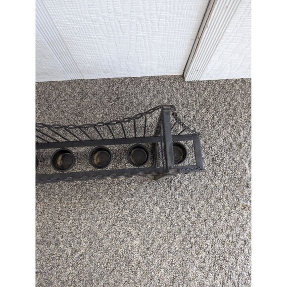 Suspension Bridge 10 Tealight Holder Table Decor Metal Black 32" 3 Towers - Picture 6 of 11